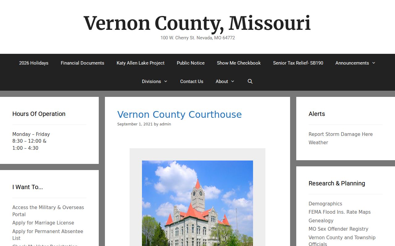 Vernon County court docket official county government source