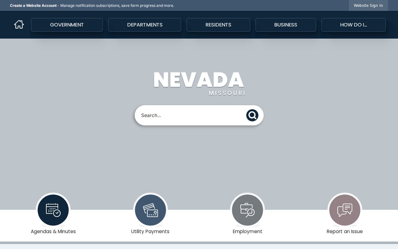 Nevada court docket and City of Nevada government route